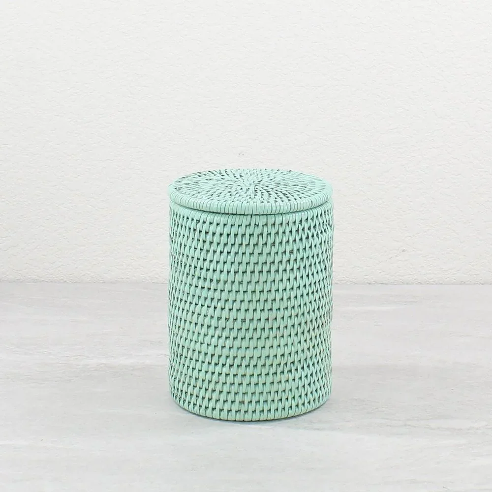 NEW Eco Handcraft Tight Woven Rattan Canister with Lid (No- Insert)-5.2